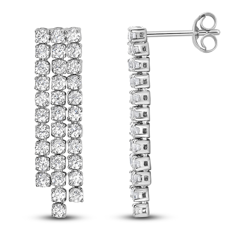 Main Image 2 of Diamond Three-Row Earrings 2 ct tw 14K White Gold