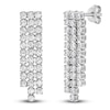 Thumbnail Image 3 of Diamond Three-Row Earrings 2 ct tw 14K White Gold