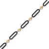 Thumbnail Image 2 of Black Diamond Paperclip Bracelet 1-1/5 ct tw 14K Yellow Gold 7"