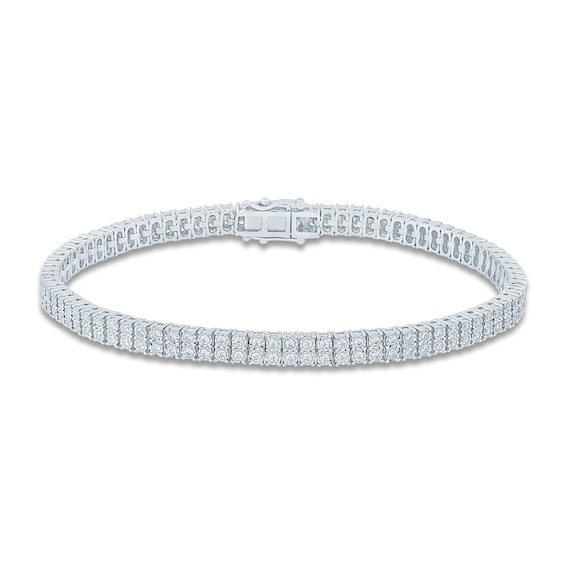 Men's Diamond Tennis Bracelet 2-1/4 ct tw Round 14K White Gold