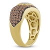 Thumbnail Image 2 of Men's Brown & White Multi-Diamond Fashion Ring 1-1/2 ct tw 10K Yellow Gold