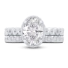 Thumbnail Image 3 of Oval & Round-Cut Lab-Grown Diamond Wedding Ring 2-1/3 ct tw 14K White Gold