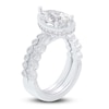 Thumbnail Image 2 of Pear & Round-Cut Lab-Grown Diamond Wedding Ring 2-1/3 ct tw 14K White Gold
