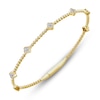 Thumbnail Image 1 of Diamond Clover Station Flex Bangle Bracelet 3/8 ct tw 10K Yellow Gold