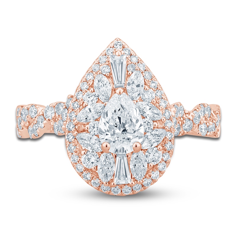 Main Image 3 of Pnina Tornai Princess, Marquise, Round & Baguette-Cut Diamond Engagement Ring 1-1/2 ct tw 14K Rose Gold