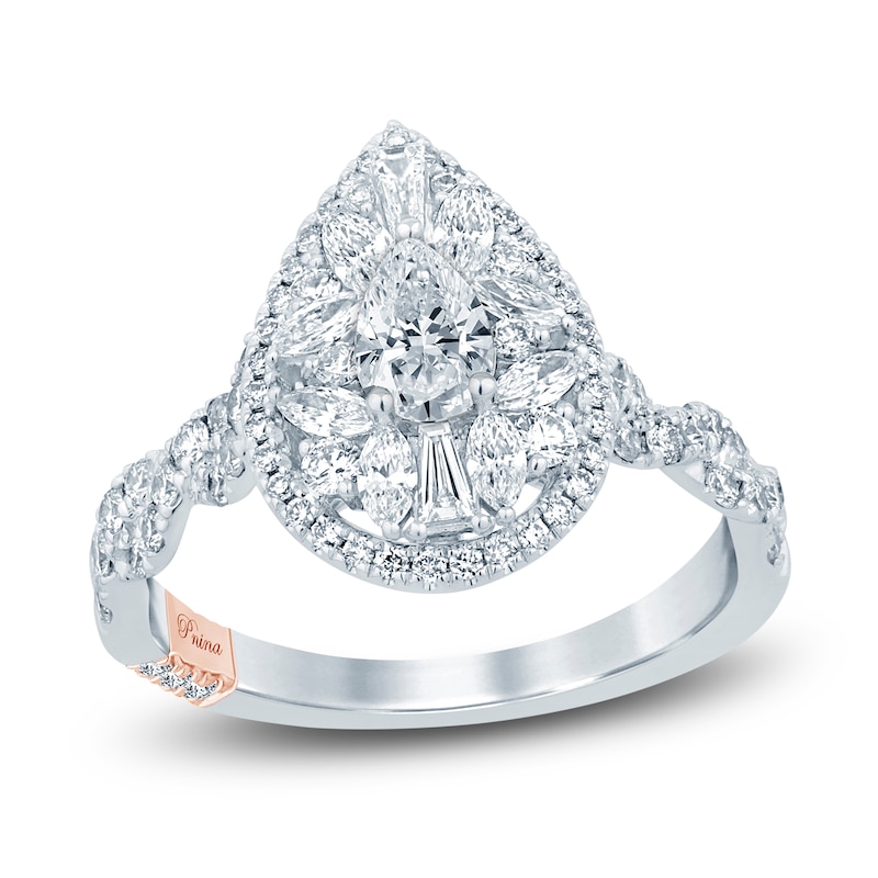 Main Image 1 of Pnina Tornai Princess, Marquise & Baguette-Cut Diamond Engagement Ring 1-1/2 ct tw 14K White Gold
