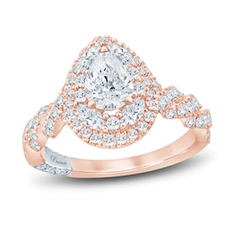 Pnina Tornai Pear, Marquise & Round-Cut Diamond Engagement Ring 1-3/8 ct tw 14K Rose Gold
