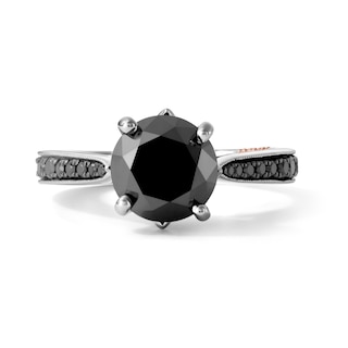 Pnina Tornai Black Diamond Engagement Ring 3-3/8 ct tw 14K White Gold
