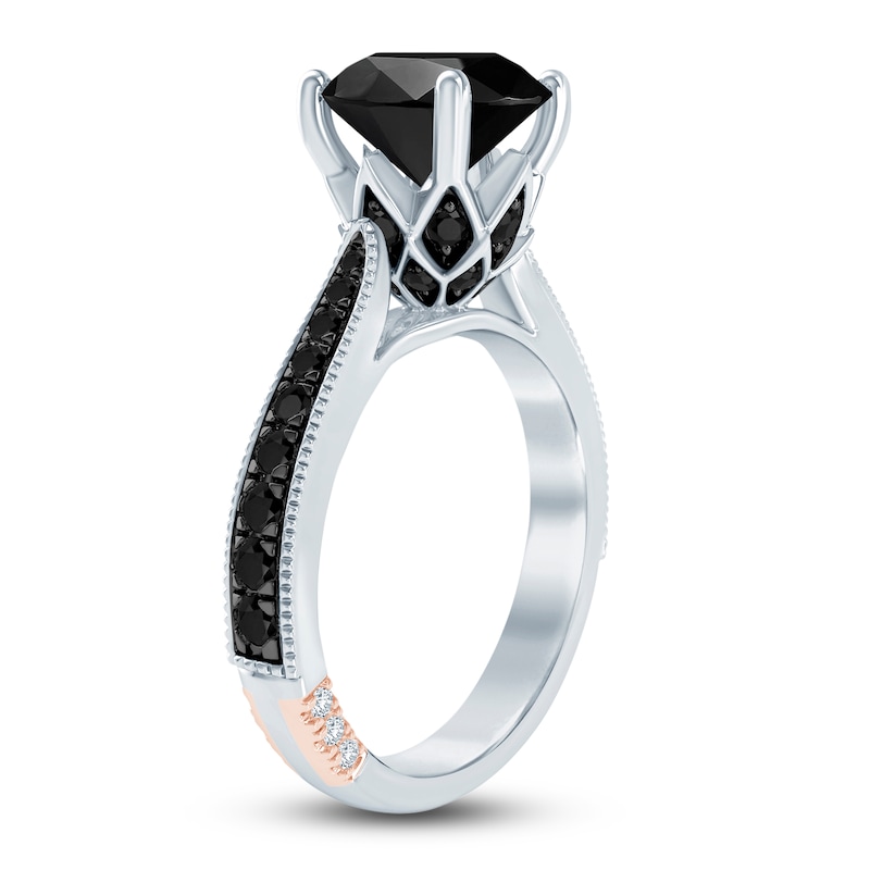 Pnina Tornai Black Diamond Engagement Ring 3-3/8 ct tw 14K White Gold
