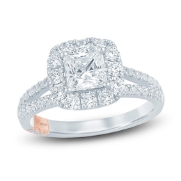 Pnina Tornai Princess & Round-Cut Diamond Engagement Ring 1-3/4 ct tw 14K White Gold