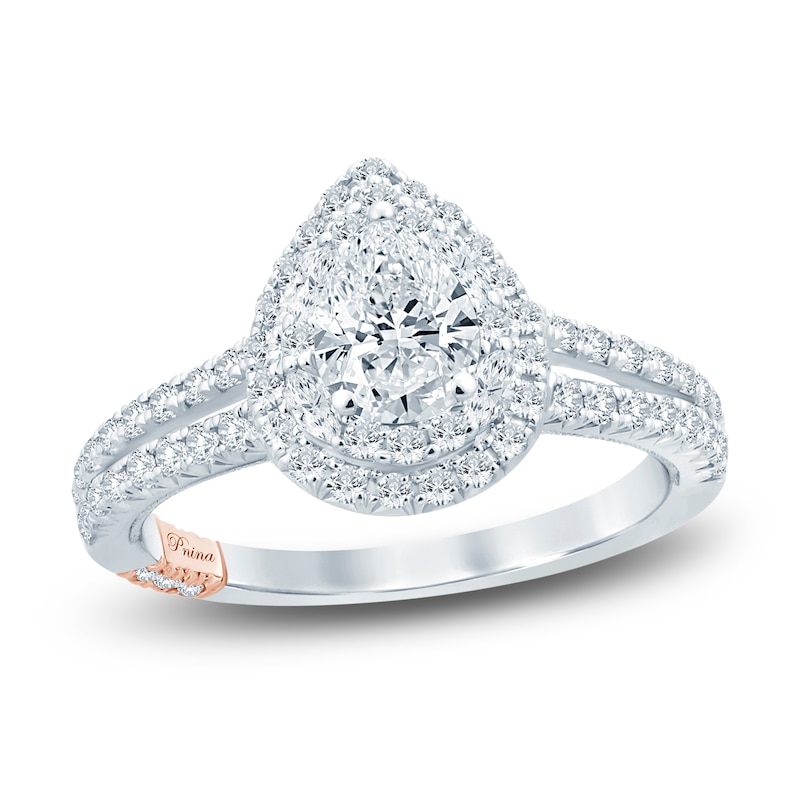 Pnina Tornai Pear, Round & Marquise-Cut Diamond Engagement Ring 1-1/4 ct tw 14K White Gold