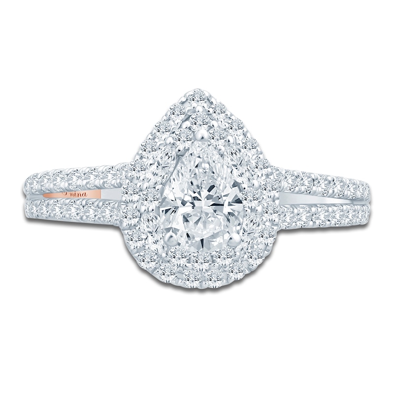 Pnina Tornai Pear, Round & Marquise-Cut Diamond Engagement Ring 1-1/4 ct tw 14K White Gold