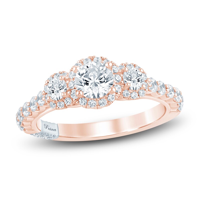 Main Image 1 of Pnina Tornai Round Diamond 3-Stone Engagement Ring 1-1/5 ct tw 14K Rose Gold