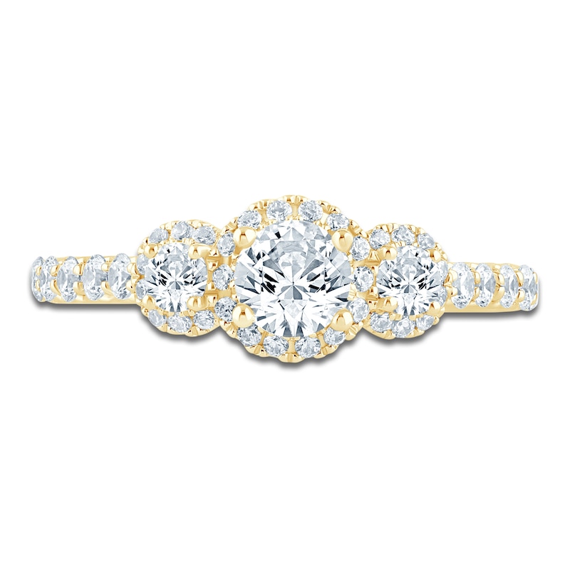 Main Image 3 of Pnina Tornai Round Diamond 3-Stone Engagement Ring 1-1/5 ct tw 14K Yellow Gold