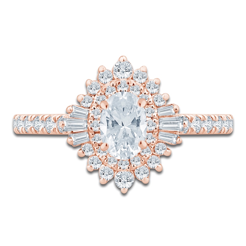 Main Image 3 of Pnina Tornai Oval, Baguette & Round-Cut Diamond Engagement Ring 1-1/4 ct tw 14K Rose Gold