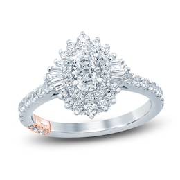 Pnina Tornai Oval, Baguette & Round-Cut Diamond Engagement Ring 1-1/4 ct tw 14K White Gold