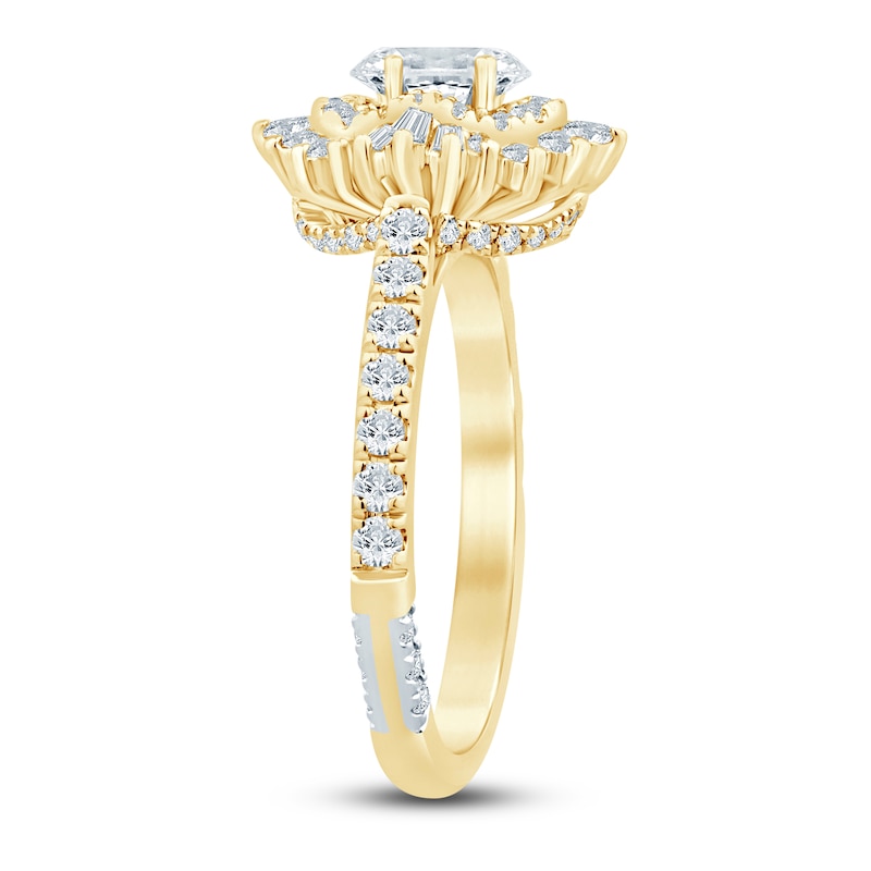 Main Image 2 of Pnina Tornai Oval, Baguette & Round-Cut Diamond Engagement Ring 1-1/4 ct tw 14K Yellow Gold
