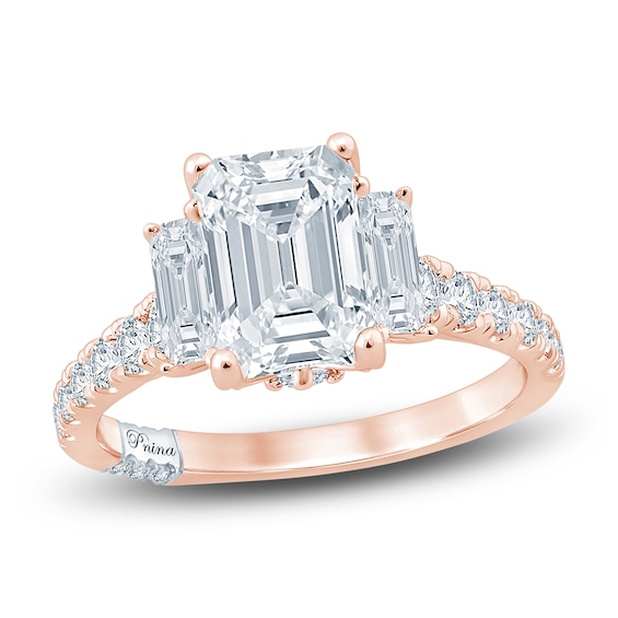 Pnina Tornai Emerald & Round-Cut Diamond Engagement Ring 2-7/8 ct tw ...