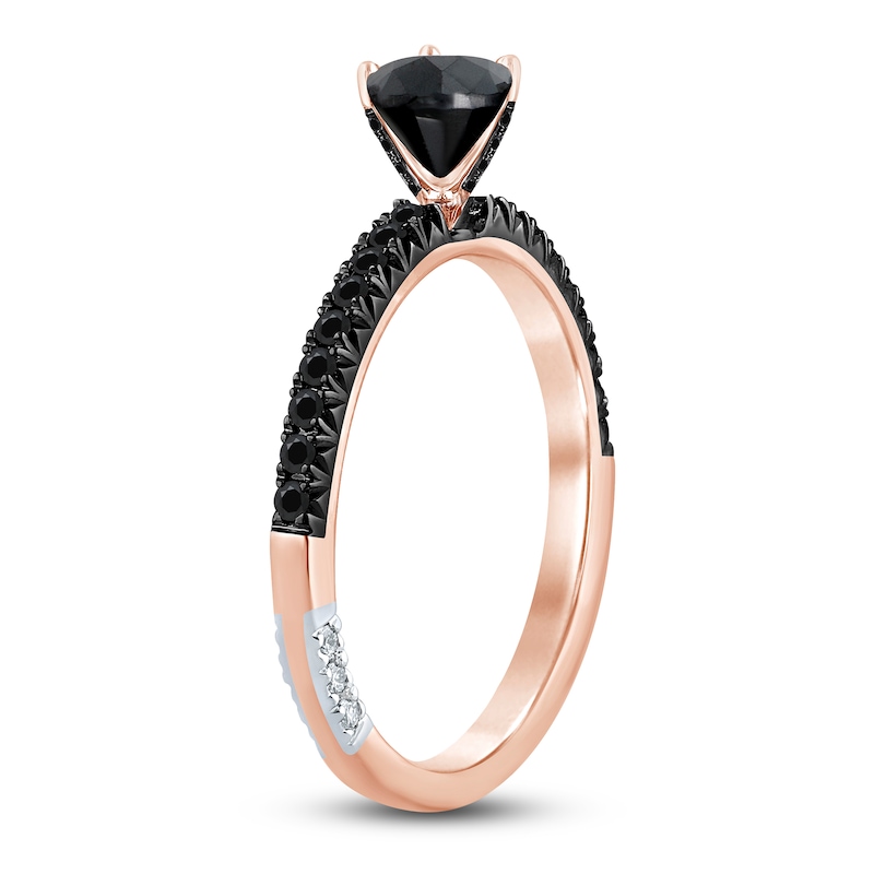 Pnina Tornai Black Diamond Heart-cut Engagement Ring 1 ct tw 14K Rose Gold