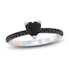 Thumbnail Image 0 of Pnina Tornai Black Diamond Heart Engagement Ring 1 ct tw 14K White Gold
