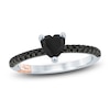 Thumbnail Image 1 of Pnina Tornai Black Diamond Heart Engagement Ring 1 ct tw 14K White Gold