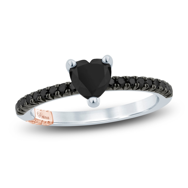 Main Image 1 of Pnina Tornai Black Diamond Heart Engagement Ring 1 ct tw 14K White Gold
