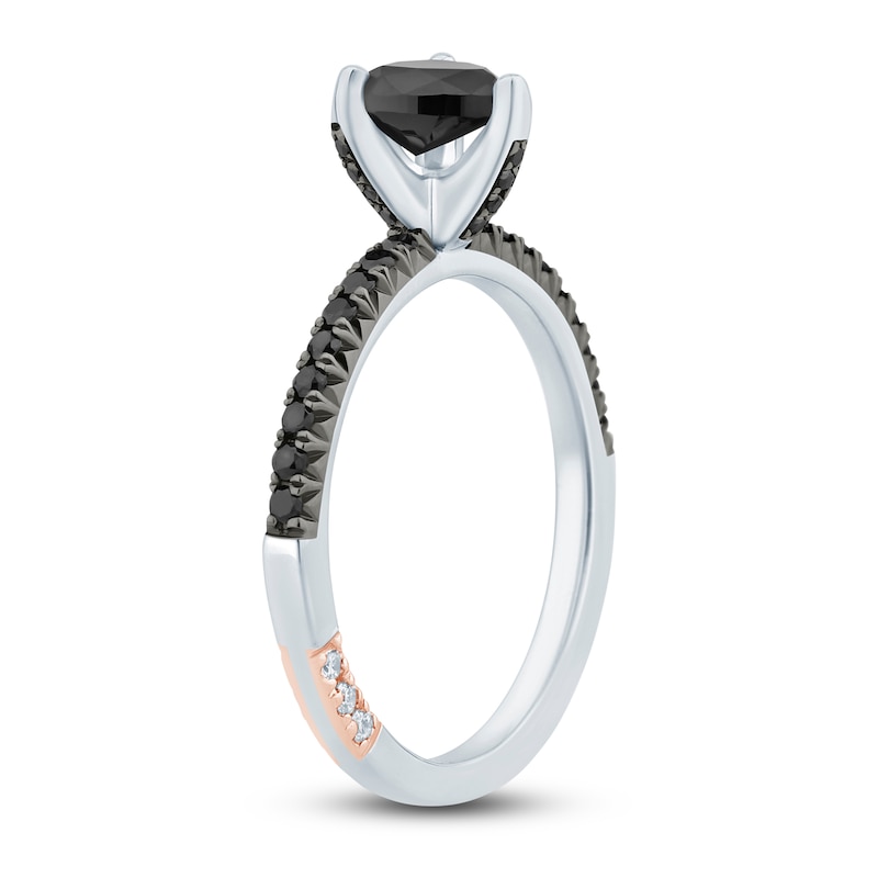 Main Image 2 of Pnina Tornai Black Diamond Heart Engagement Ring 1 ct tw 14K White Gold