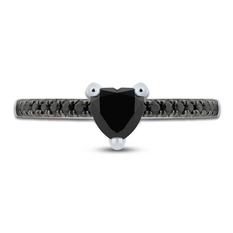 Main Image 3 of Pnina Tornai Black Diamond Heart Engagement Ring 1 ct tw 14K White Gold