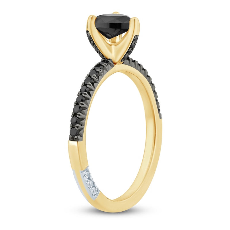 Main Image 2 of Pnina Tornai Black Diamond Heart Engagement Ring 1 ct tw 14K Yellow Gold