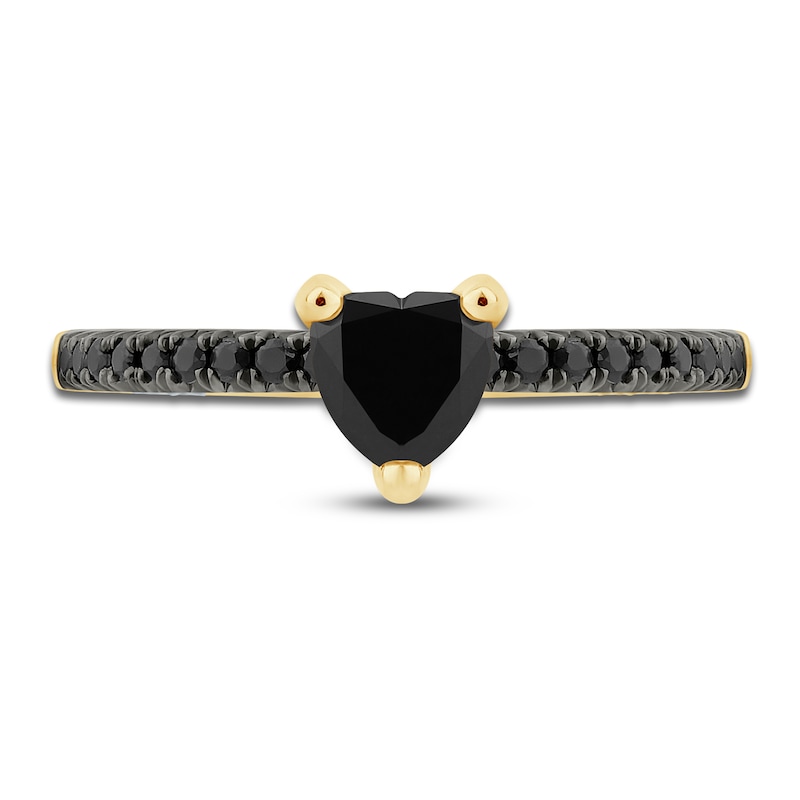 Main Image 3 of Pnina Tornai Black Diamond Heart Engagement Ring 1 ct tw 14K Yellow Gold