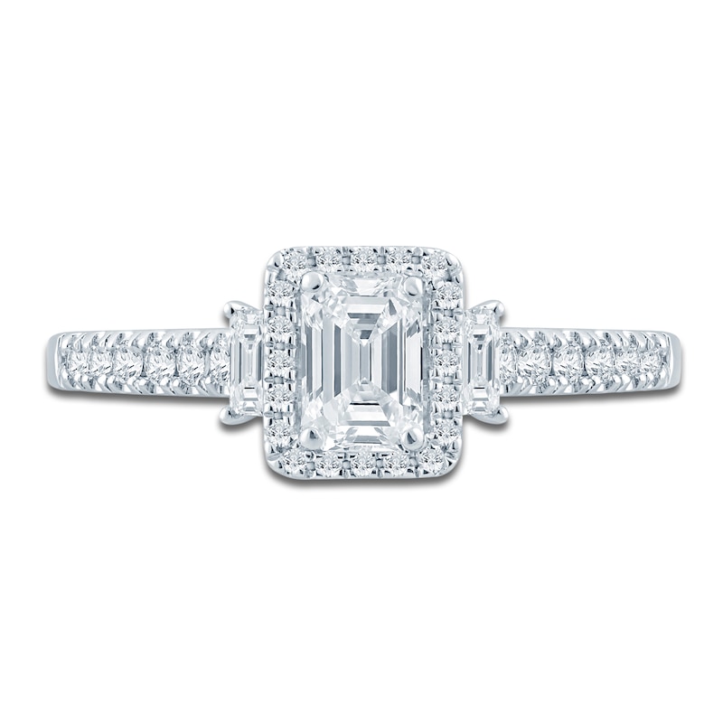 Pnina Tornai Emerald & Round-Cut Diamond Engagement Ring 1 ct tw 14K White Gold