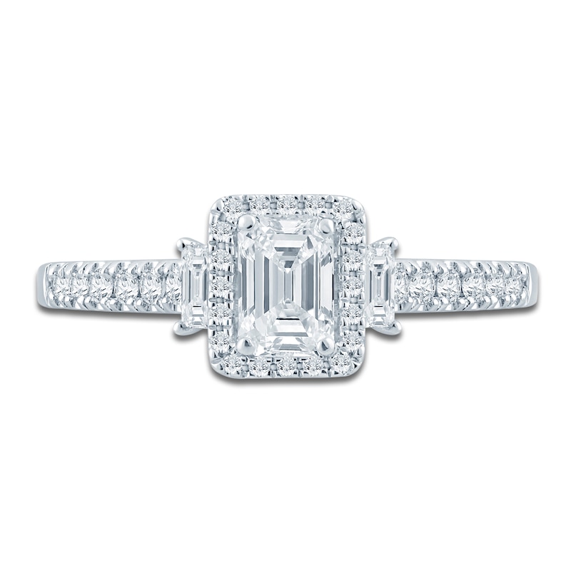 Main Image 3 of Pnina Tornai Emerald & Round-Cut Diamond Engagement Ring 1 ct tw 14K White Gold