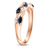Thumbnail Image 2 of LALI Jewels Marquise-Cut Blue Sapphire & Diamond Two-Row Anniversary Ring 1/15 ct tw 14K Rose Gold