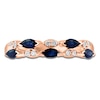 Thumbnail Image 3 of LALI Jewels Marquise-Cut Blue Sapphire & Diamond Two-Row Anniversary Ring 1/15 ct tw 14K Rose Gold