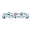 Thumbnail Image 3 of LALI Jewels Marquise-Cut Natural Aquamarine & Diamond Two-Row Anniversary Ring 1/15 ct tw 14K White Gold