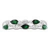 Thumbnail Image 3 of LALI Jewels Marquise-Cut Natural Emerald & Diamond Two-Row Anniversary Ring 1/15 ct tw 14K White Gold