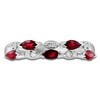 Thumbnail Image 3 of LALI Jewels Marquise-Cut Natural Ruby & Diamond Two-Row Anniversary Ring 1/15 ct tw 14K White Gold