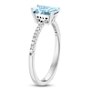 Thumbnail Image 2 of LALI Jewels Octagon-Cut Natural Aquamarine & Diamond Engagement Ring 1/10 ct tw 14K White Gold