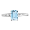 Thumbnail Image 3 of LALI Jewels Octagon-Cut Natural Aquamarine & Diamond Engagement Ring 1/10 ct tw 14K White Gold