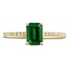 Thumbnail Image 3 of LALI Jewels Octagon-Cut Natural Emerald & Diamond Engagement Ring 1/10 ct tw 14K Yellow Gold