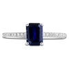 Thumbnail Image 3 of LALI Jewels Octagon-Cut Natural Blue Sapphire & Diamond Engagement Ring 1/10 ct tw 14K White Gold