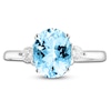 Thumbnail Image 3 of LALI Jewels Oval-Cut Natural Aquamarine & Diamond Engagement Ring 1/5 ct tw 14K White Gold