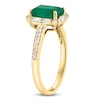 Thumbnail Image 2 of LALI Jewels Rectangle-Cut Natural Emerald & Diamond Halo Engagement Ring 3/8 ct tw 14K Yellow Gold