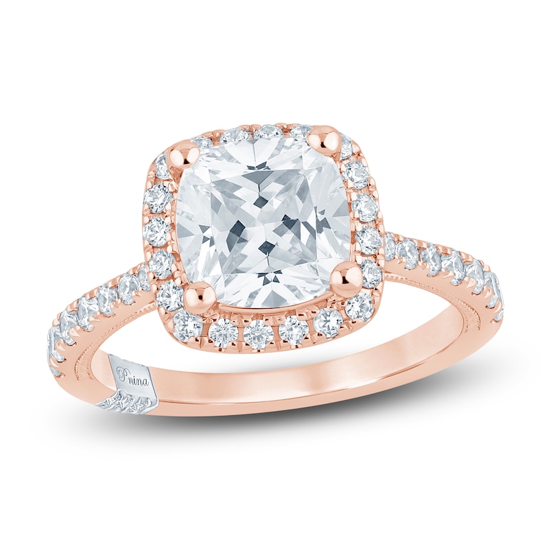 Main Image 1 of Pnina Tornai Lab-Grown Cushion-Cut Diamond Engagement Ring 2-1/2 ct tw 14K Rose Gold