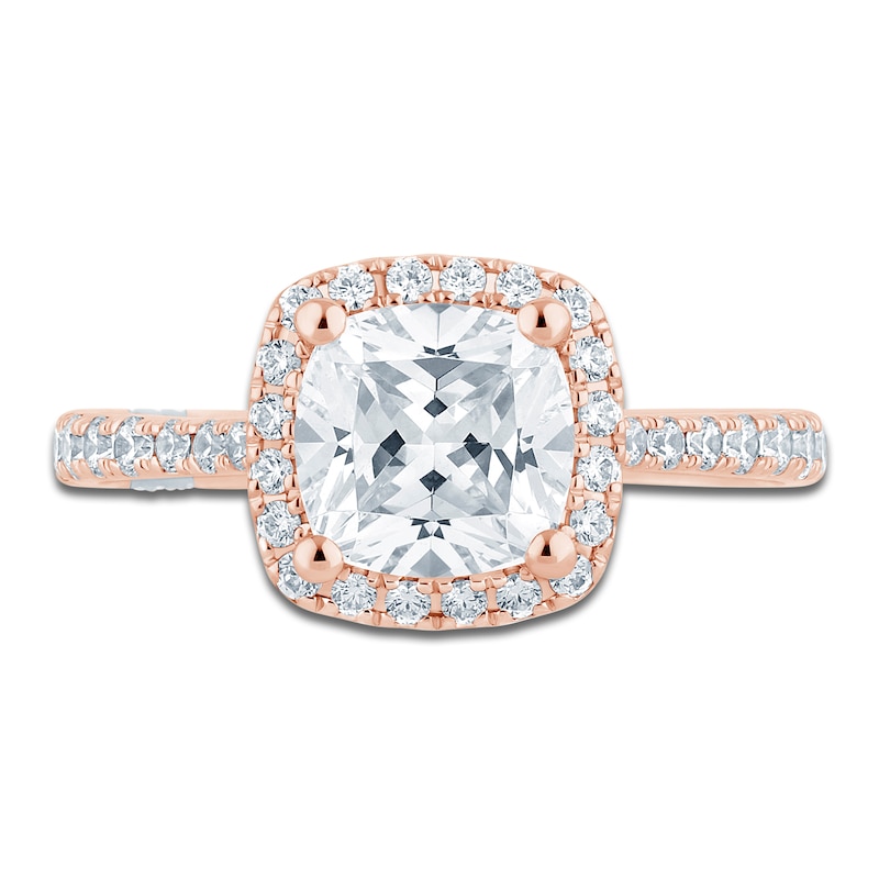 Main Image 3 of Pnina Tornai Lab-Grown Cushion-Cut Diamond Engagement Ring 2-1/2 ct tw 14K Rose Gold