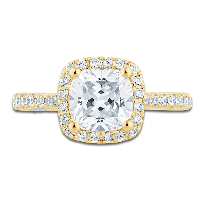 Main Image 3 of Pnina Tornai Lab-Grown Cushion-Cut Diamond Engagement Ring 2-1/2 ct tw 14K Yellow Gold
