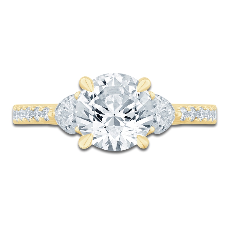 Main Image 3 of Pnina Tornai Lab-Grown Round-Cut Diamond Engagement Ring 2-1/4 ct tw 14K Yellow Gold