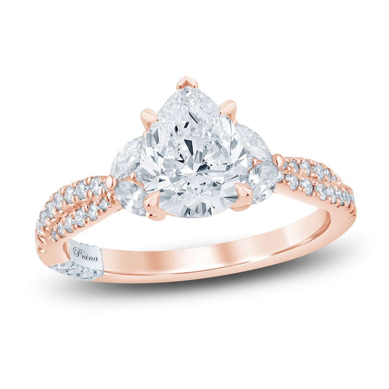 Pnina Tornai Lab-Created Pear-Shaped Diamond Engagement Ring 2 ct tw 14K Rose Gold