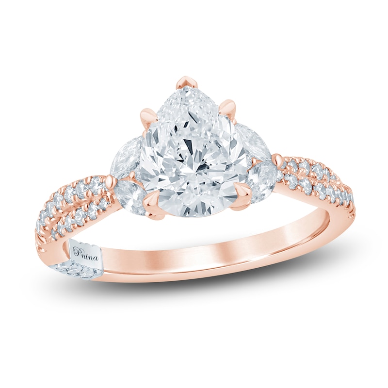 Main Image 1 of Pnina Tornai Lab-Grown Pear-Shaped Diamond Engagement Ring 2 ct tw 14K Rose Gold