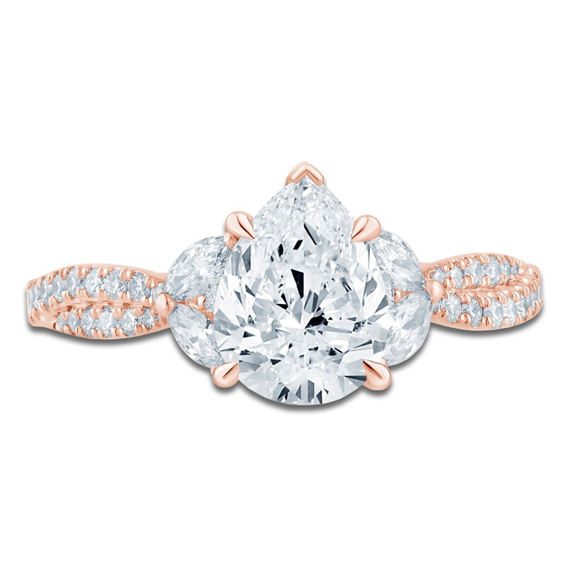 Main Image 3 of Pnina Tornai Lab-Grown Pear-Shaped Diamond Engagement Ring 2 ct tw 14K Rose Gold